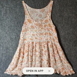 Free People Floral Tunic in Cream and Orange